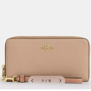 NEW Coach pink pebbled leather zip around Wallet wristlet PERFECT!!